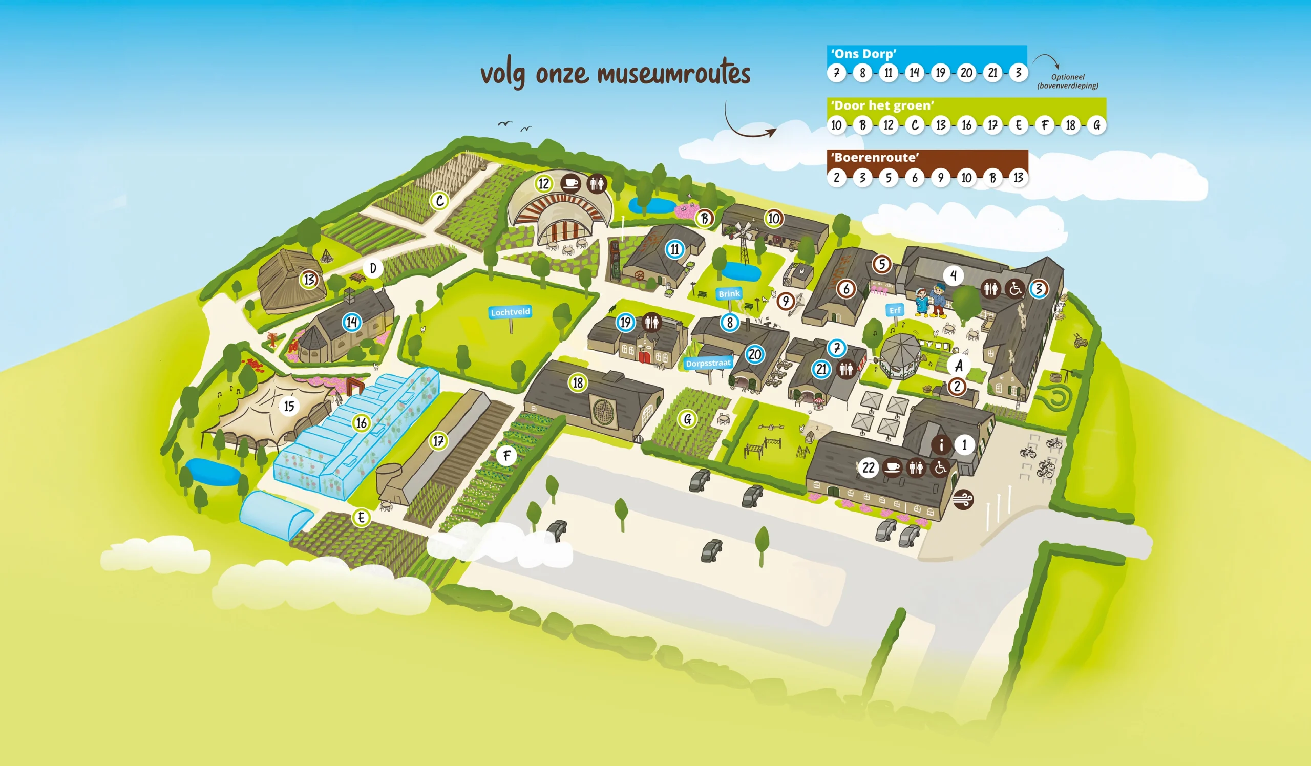 Plattegrond Museumdorp de Locht in het Nederlands